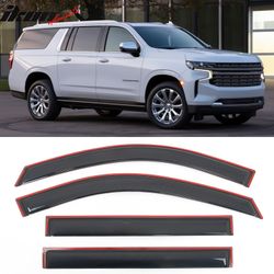 Fits 2021-2026 Chevy Suburban/GMC Yukon XL In-Channel Window Visors Rain Deflectors