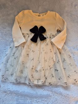Baby Starters, Baby Girl Tulle Dress Romper with Black Bow, 6 Mo