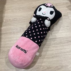 Kuromi sanrio pink black long plush pillow