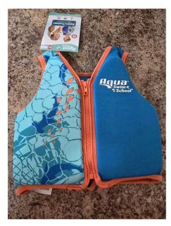 SwimSchool Swim Training Vest, Small/Medium, Ages 2-4 Years, Blue Shark