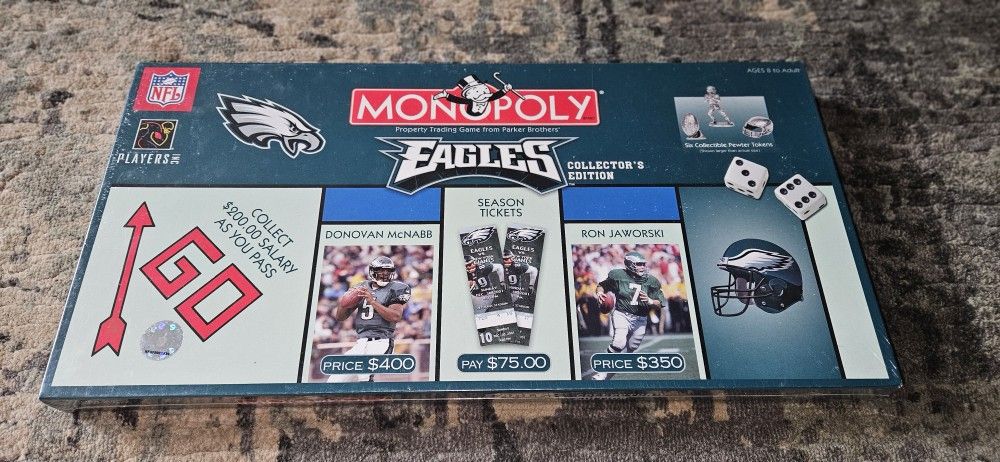 Monopoly Philadelphia Eagles Collector's Edition (2003) Brand New Factory Sealed!