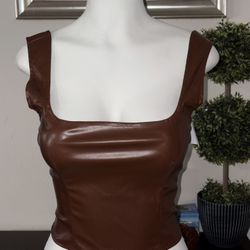 Brown Leather Top 