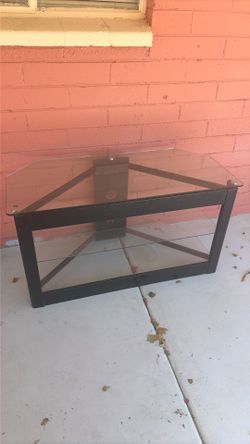 Glass and wood tv stand