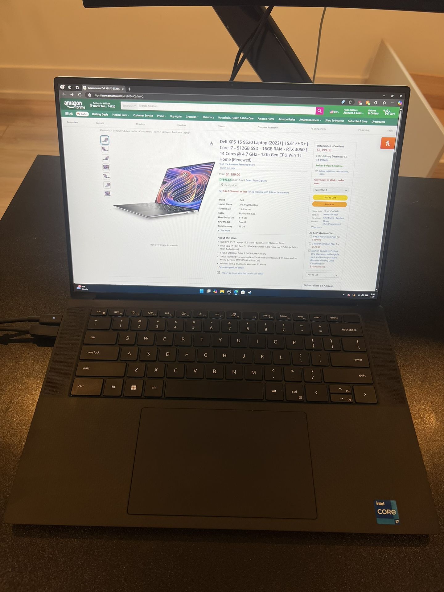 Dell XPS 15 i7-12700H Nvidia RTX 3050