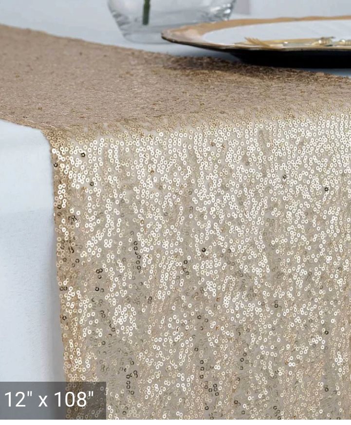 Sequins Table Runner Champagne - Glittering Design