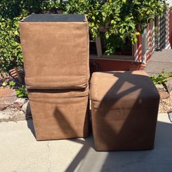 3 Decorative Cubes Foot Stools