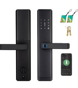 wisuwore Door Locks with Keypads (Black with Door Handle)