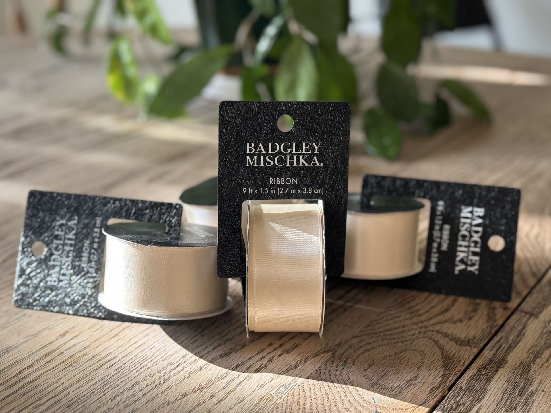 Badgley Mischka Double Faced Satin Ribbon (IVORY)