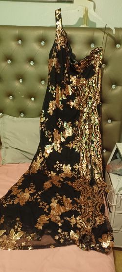 Black and Gold sequins dress