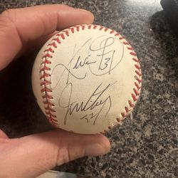 Travis Fryman / Jesse Levis Autographed Baseball Cleveland Indians 