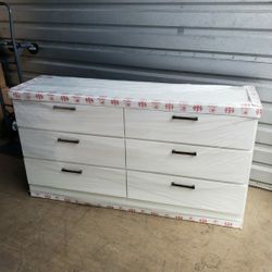 NEW 6 DRAWER DOUBLE DRESSER 😊 Available in BLACK, WHITE, GREY or CHARCOAL color