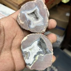 Agate Geodes with Druzy Quartz