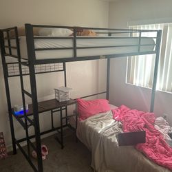 Twin Buck Bed With Desk 