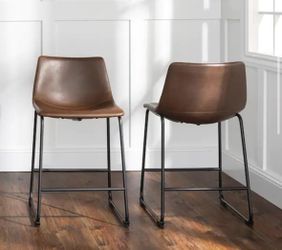 Faux Leather Bar Chairs (Set Of 2)