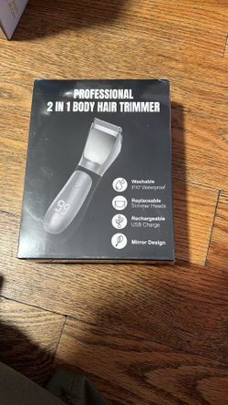 New in box Bikini Trimmer for Men, 2 in 1 Electric Razors Shaver, IPX7 Waterproof Body Hair Trimmer with Mirror, LED Light & Display, Painless Pubic H