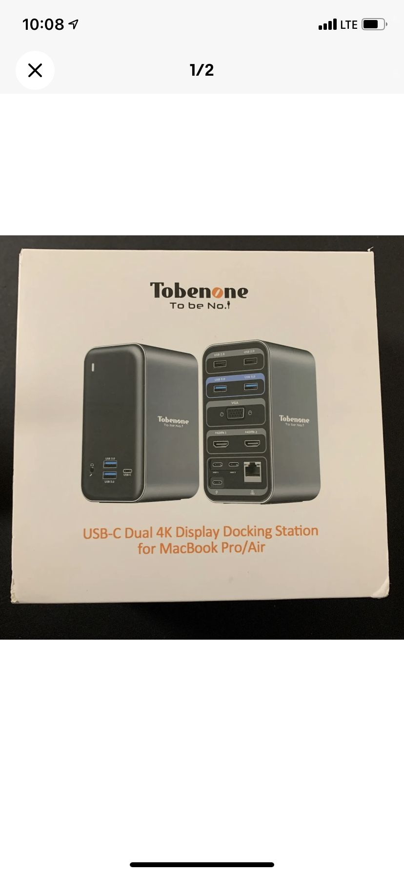Laptop Docking Station Dual Monitor for MacBook Pro/Air/USB C Windows Laptops