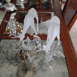 Frosted Acrylic Deer Set Of Two