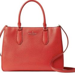 NEW ! Kate Spade Leighton Satchel ( Large ) Digital Red