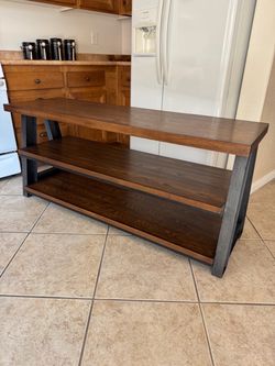 3 Tier Wooden Farmhouse TV Stand Shelf