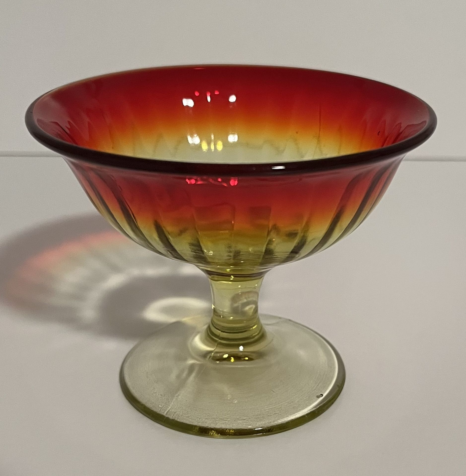 Vintage Amberina Glass Sherbet Dish