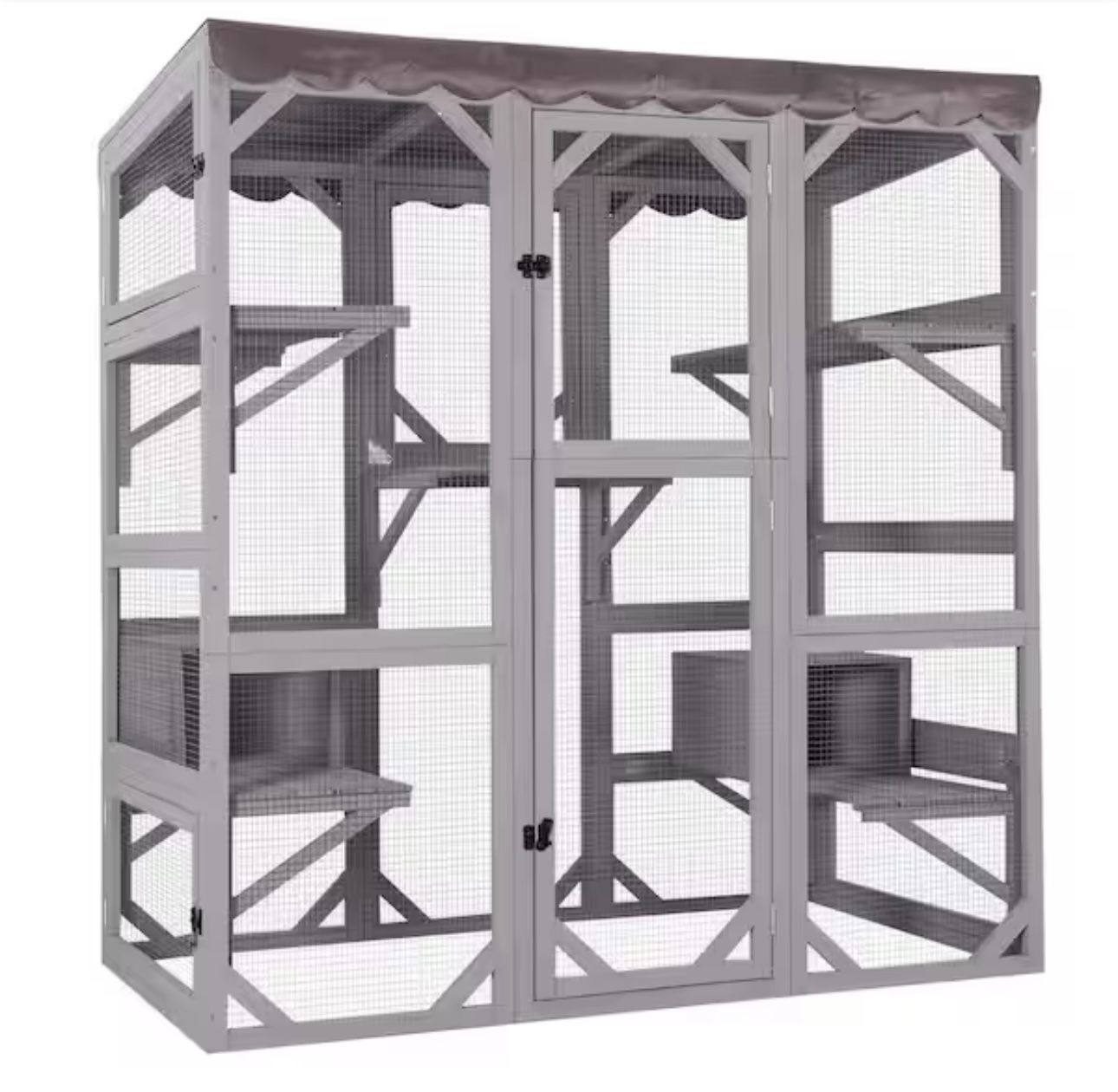 AIR37-M Walk-in Large Cat Enclosure with Roof Tarp-Connects to Windows or Cat Doors