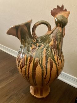 Large Ceramic Rooster Pitcher