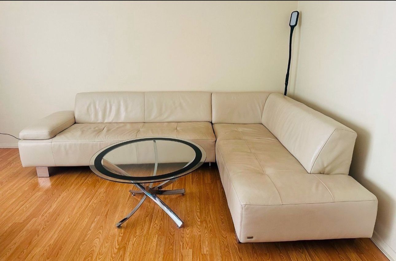 Sectional Couch - REAL Leather - was $380 NOW $290!!!!!!