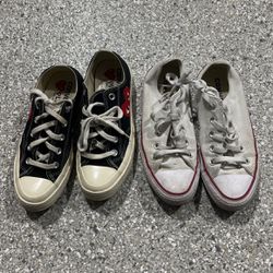 Two Pairs Of Converse Women Shoes - Size 6