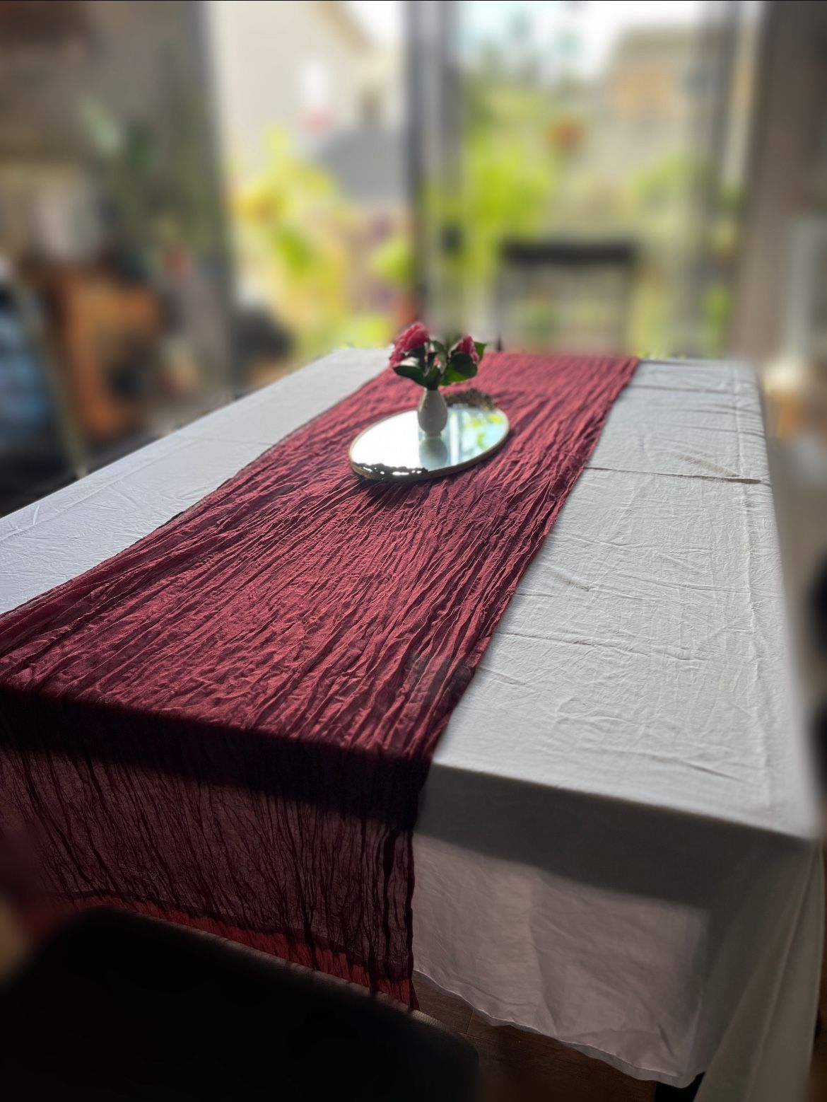 Burgundy table runners