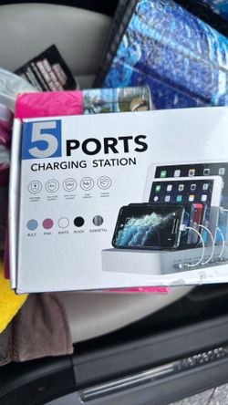 5 Port Charging Station White + 5 Port Charging Station White