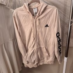 Womens Beige Adidas Zip Up Sweater 