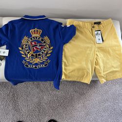 Kids Ralph Lauren Outdit Shirt Sz(8) And Shorts Sz (12)