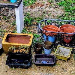 Assorted garden planters