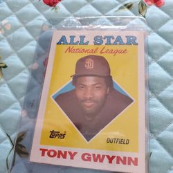 Tony Gwynn 1988 Topps All-star 1988 Topps Padres Leaders Baseball Cards 