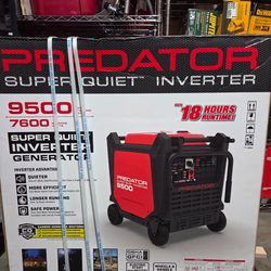 Predator super quiet inverter generator 9500 starting Watts