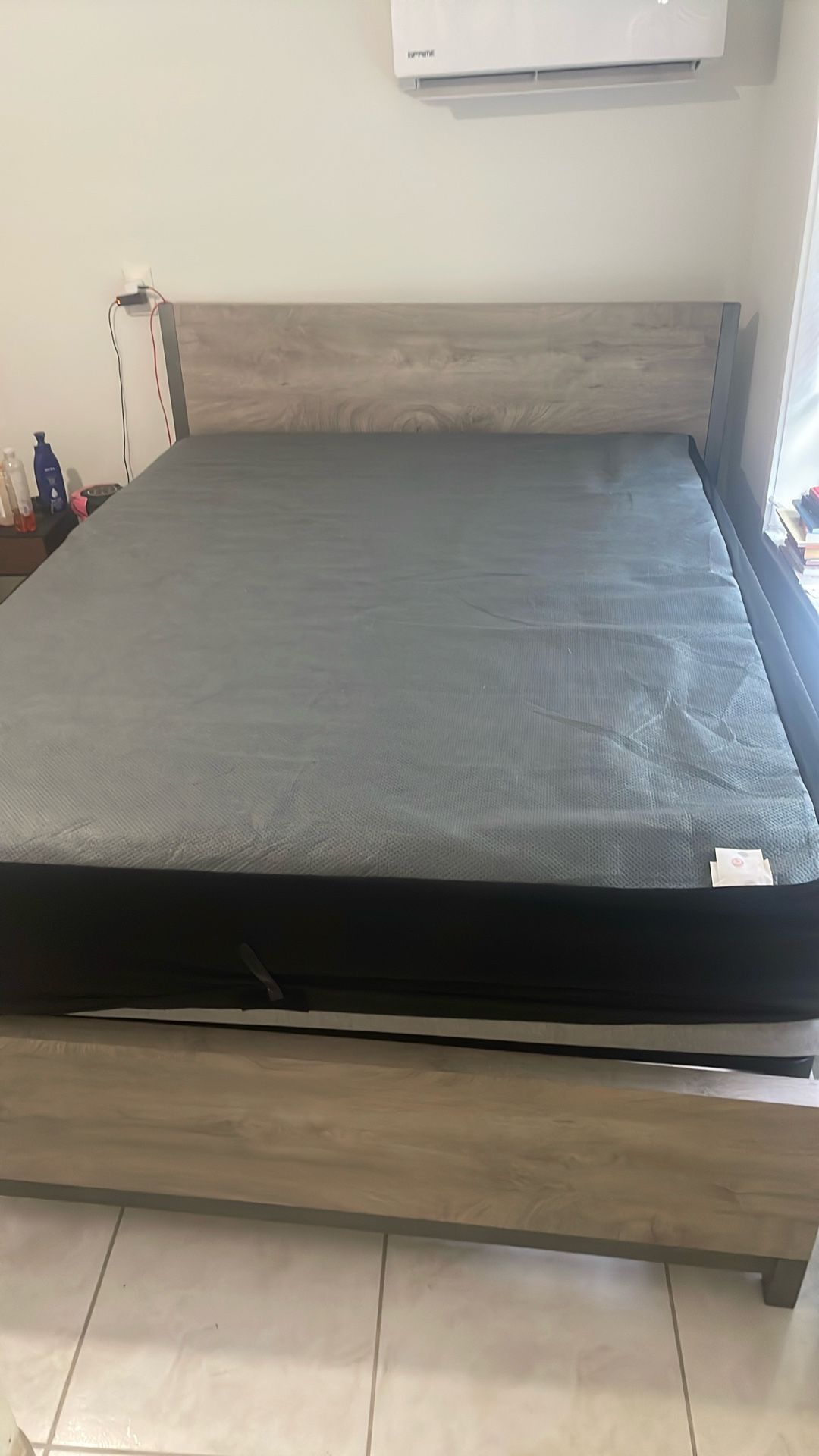 Queen size bed and frame