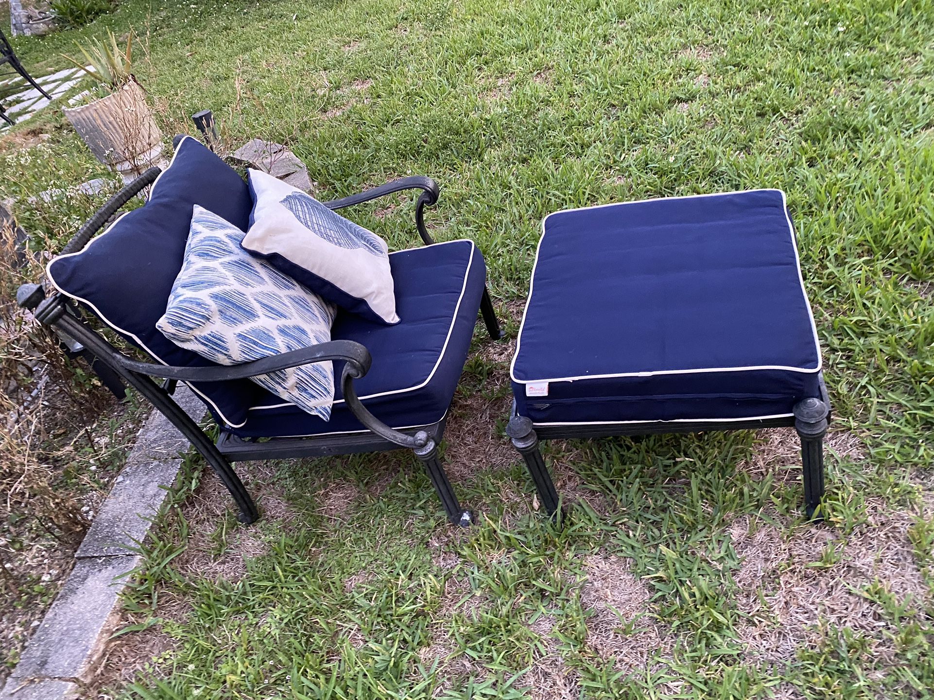 Patio Study Arm oversized Chair With The Ottoman