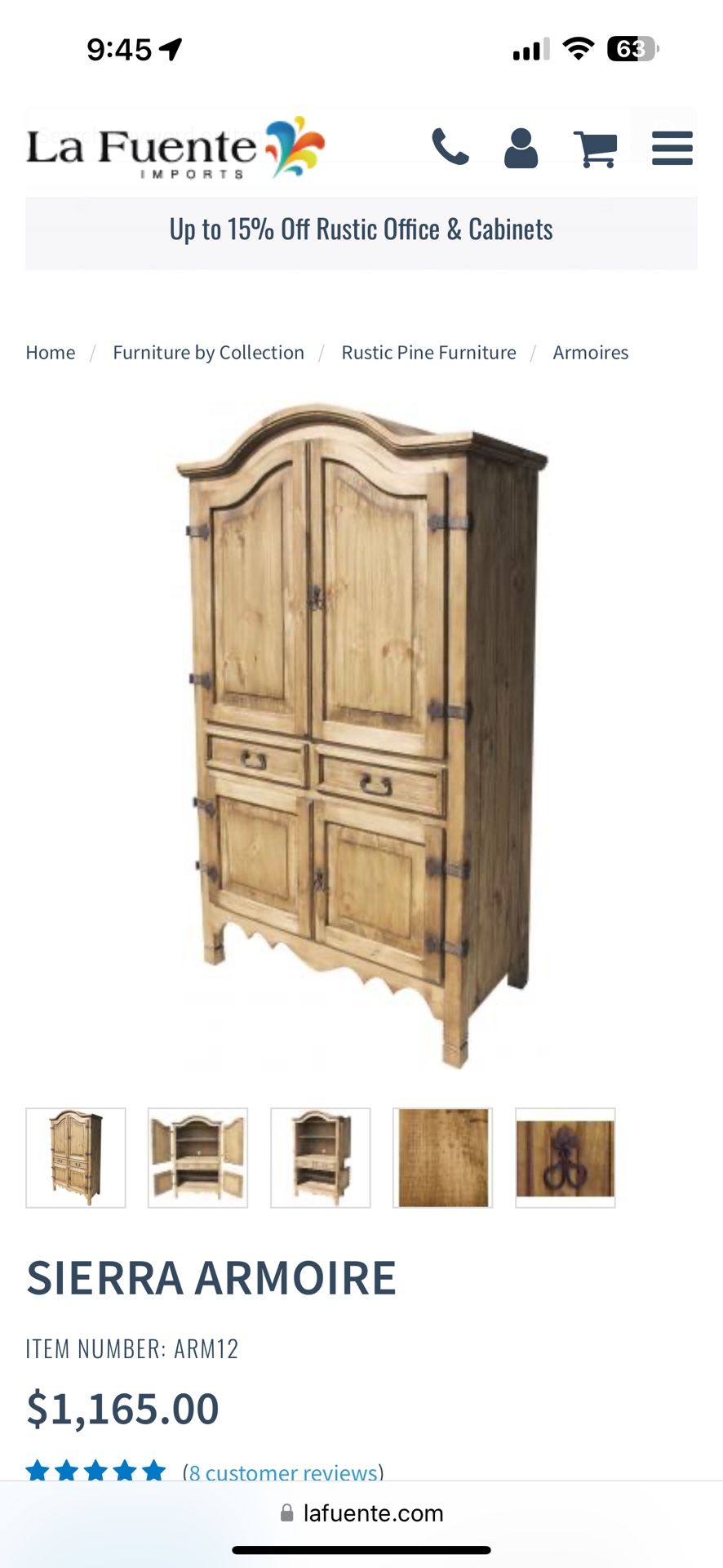 Armoire Hutch Mexican Hacienda Rustic