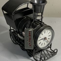 Herco Iron Art Railroad Train Locomotive Clock