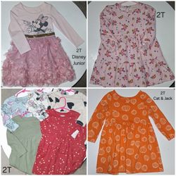 2T TODDLER GIRL CLOTHES LONG-SLEEVE DRESSES (ROPA VESTIDOS MANGA LARGA PARA NIÑA TALLA 2 AÑOS)