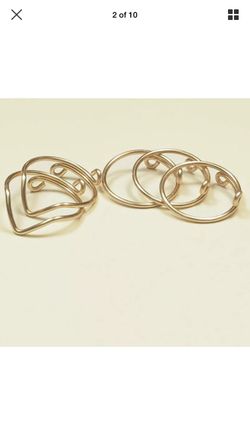 5pcs Gold Midi Rings