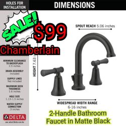Delta

Chamberlain 8 in. Widespread 2-Handle Bathroom Faucet in Matte Black

