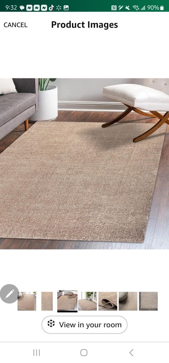 JONATHAN Y SEU100T-8 Haze Solid Low-Pile Indoor Area-Rug, Coastal, Bohemian, Minimalist Easy-Cleaning,Bedroom,Kitchen,Living Room,Non Shedding, Cream,