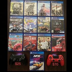 Two Ps4 Controllers, 13 Ps4 Games