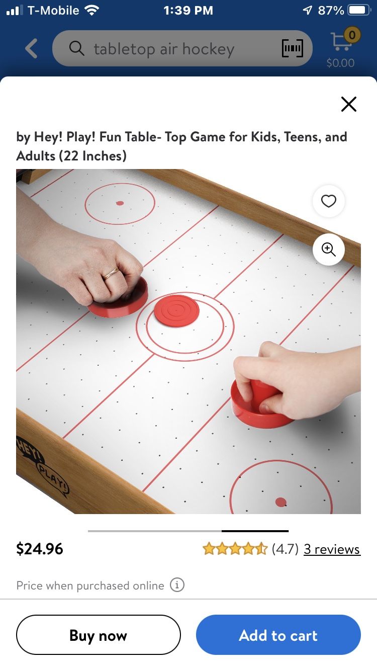 Holiday Time Classics Sinister Mini Table Top Air Hockey