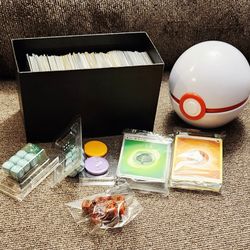 Lot Of Pokémon Trading Cards & Pokémon Ball & Accessories 