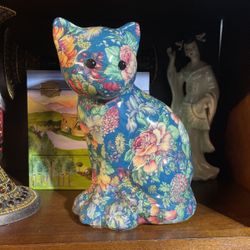 Floral Ceramic Cat