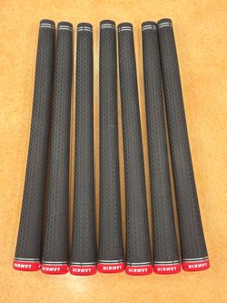 7 pc Lamkin crossline 360 golf grips Black Red cap