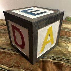Wooden Alphabet Block Storage Box/Decor 