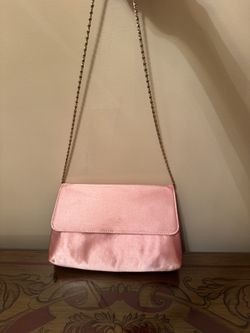 DRAMATIC PRICE DROP: Vintage,PINK SATIN  Bag (Clutch/Shoulder Chain 
